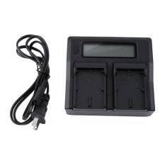 Double Channel LCD Charger untuk Canon LP-E6 EOS 5 DMark 60D70D80DSeries US Plug-Intl