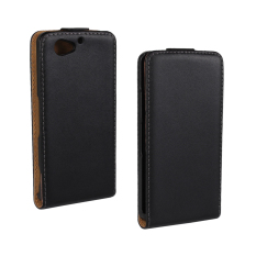 Downward Opened Plain Weave Style PU Leather Case for Sony Xperia Z2 Compact Black Color.
