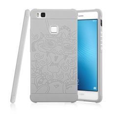 Dragons Silicone Soft Rubber Slim Back Case for Huawei G9 Lite(Grey) - intl