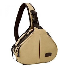 DSLR SLR Camera Bag Travel Outdoor Backpack Knapsack Waterproof and Sling Bag Shoulder Bag for Canon, Nikon, Sony, Olympus, Samsung, Panasonic, Pentax Camera and Camera Accessories (Khaki)