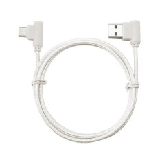 DSstyles Nylon braided USB Cable Lightning/Micro USB 90 Degree Right Angle Male Data Sync and Fast Charging Charger Cable For iPhone and Samsung Android Phones Models:Apple Silver