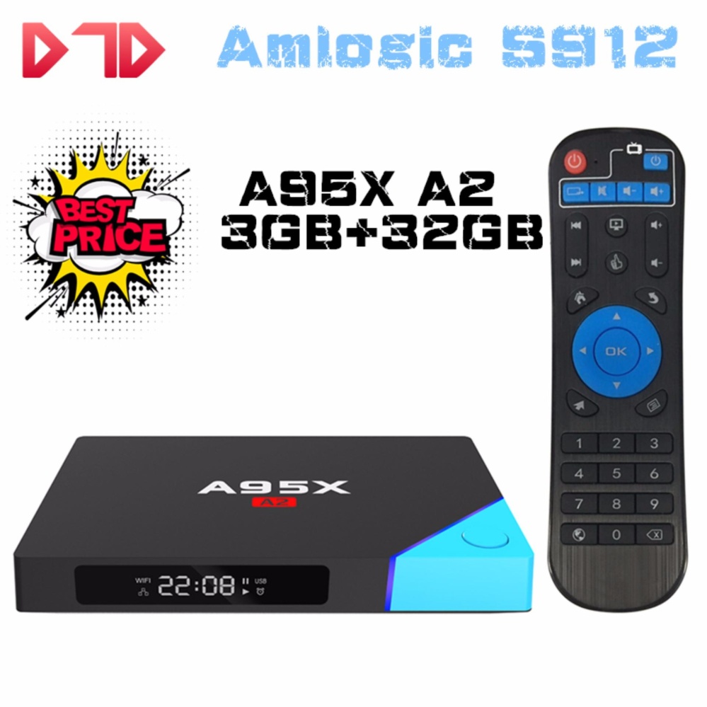 DTD Asli Nexbox A95X A2 Android Pemutar Cerdas Amlogic S912 Octa Core Android 6.0 4 K
