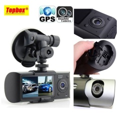 Dual Camera Car DVR R300 with GPS and 3D G-Sensor 2.7�x9D TFT LCDX3000 Cam Video Camcorder Cycle Recording Digital Zoom - intl