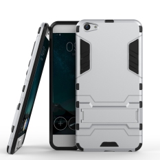 Dual Layer Armor Hibrida Baju Besi dengan Kickstand Fitur untuk Vivo X7 Plus-Intl