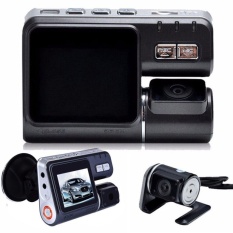 Dua Lensa Mobil Kamera DVR I1000S Full HD 1080 P 2.0 LCD Dash Cam + Kamera Belakang + 8 Lampu LED IR Modus Malam H.264 Perekam Video- internasional