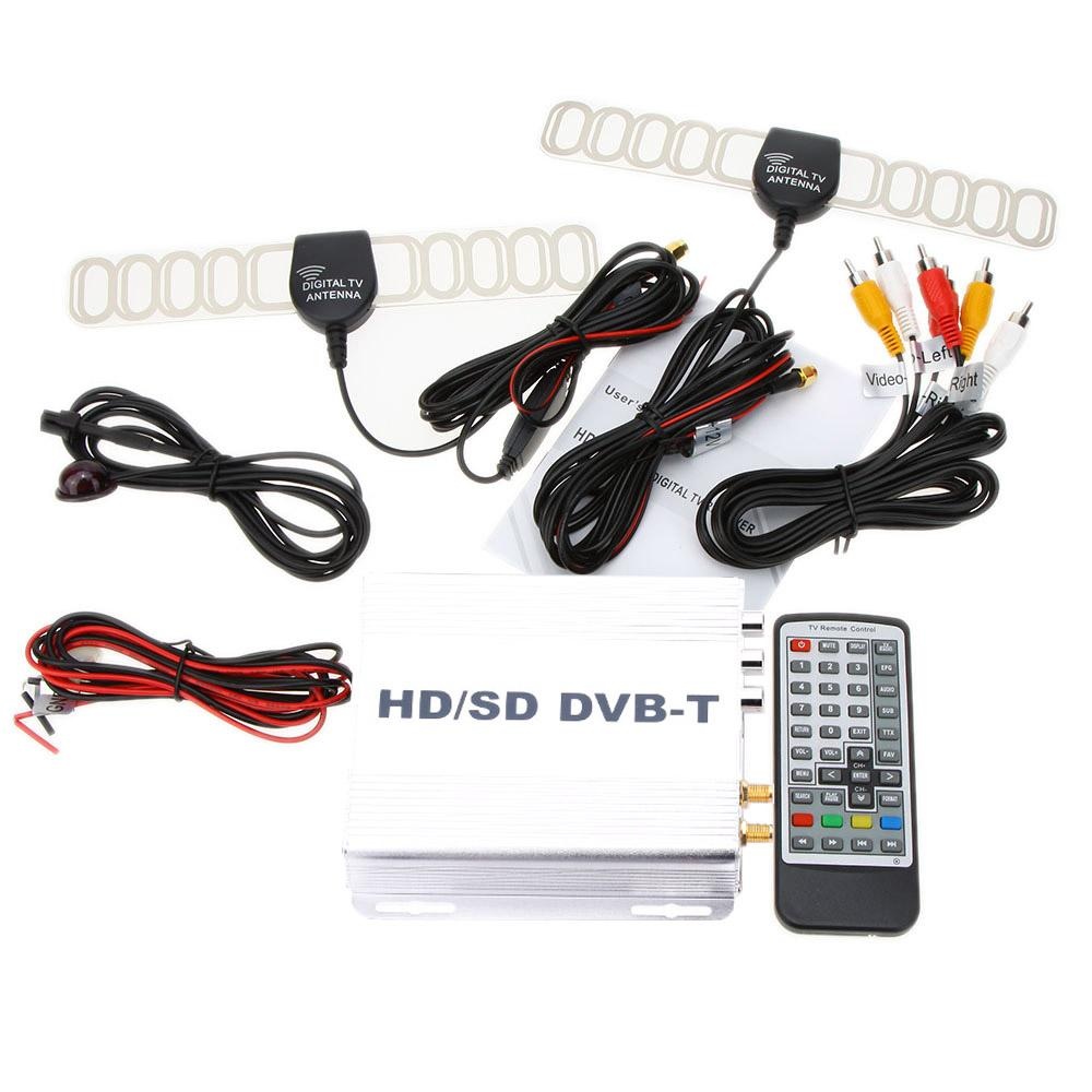 DVB-T HD/SD Various Channel Mobile Car Digital TV Box Mini TV Analog Tuner High Speed 240km/h Strong Signal Receiver for Car Monitor - intl