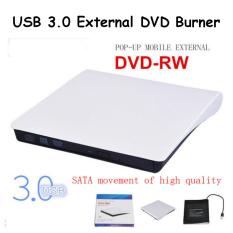 DVD RW Portable 3.0 External CD Writter Burning Slim Untuk Komputer Laptop Pop Up Putih