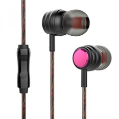 Earbuds, TZY In Ear Wired Headphones with Microphone Ergonomic Comfort-Fit Black & Red - intl