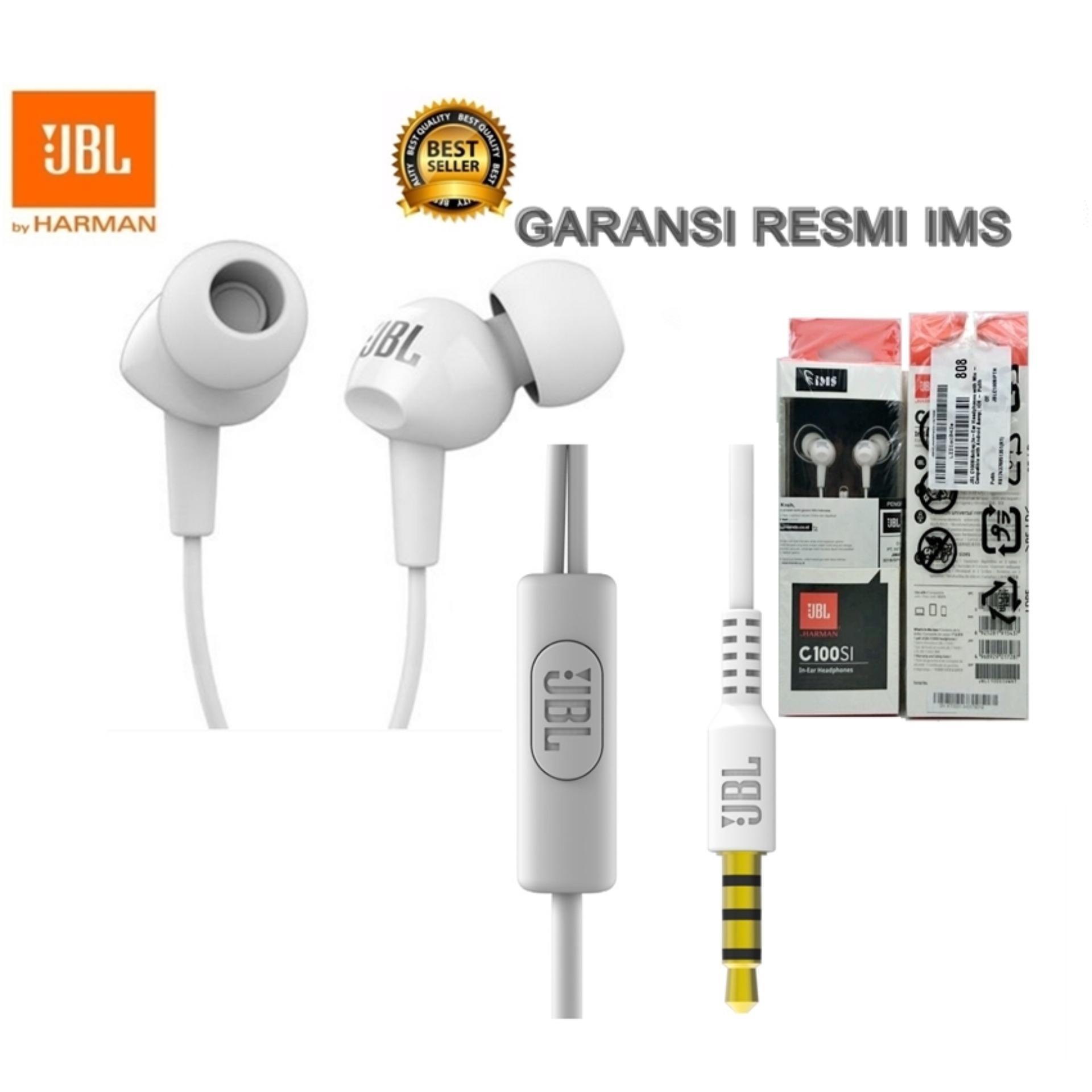 Earphone Headset Handsfree JBL C100SI Original Garansi Resmi IMS-Putih