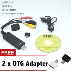 Easycap USB Video Capture Adapter TV DVD VHS Captura For Komputer TV Kamera USB 2.0 Easiercap DC60 UTV007 Dukungan Android Telepon
