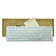 Eathtek Replacement Keyboard with Backlit and Silver Frame Silver key for HP ENVY Touchsmart 15-J 15T-J 17-J 17T-J 15-J000 17-J000 17-j060us 17-j070ca 17-j073ca 17-j083ca series Silver US Layout - intl