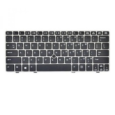Eathtek Penggantian Keyboard dengan Bingkai Perak dan Pointer untuk HP Elitebook 2560 P 2570 P Series Black US Layout, Kompatibel Bagian Nomor 700948-001 701979-001 6037B0081001-Intl