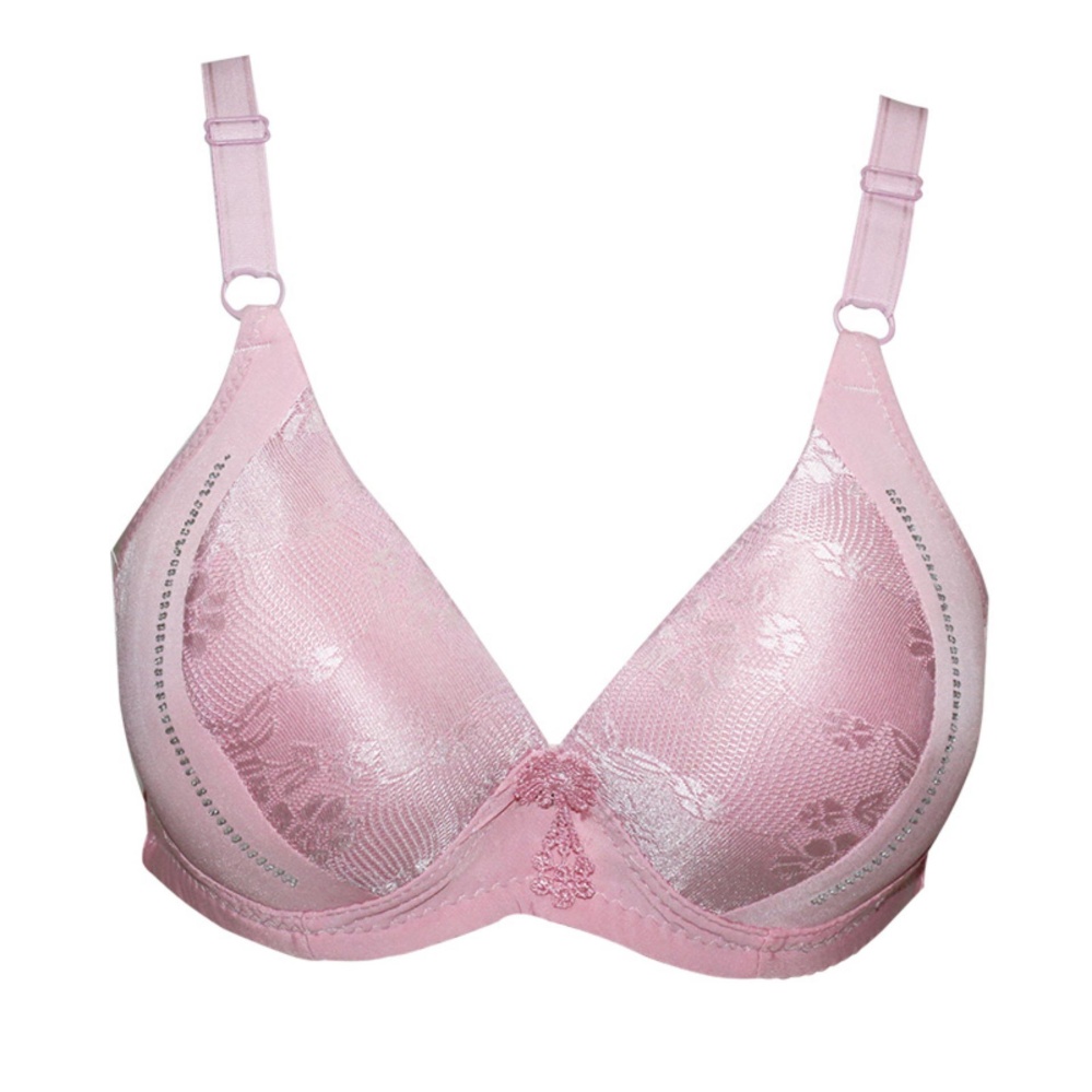EELIC BRA-123  PINK  BRA TANPA KAWAT Cup Busa Tipis Tali Bra Lebar