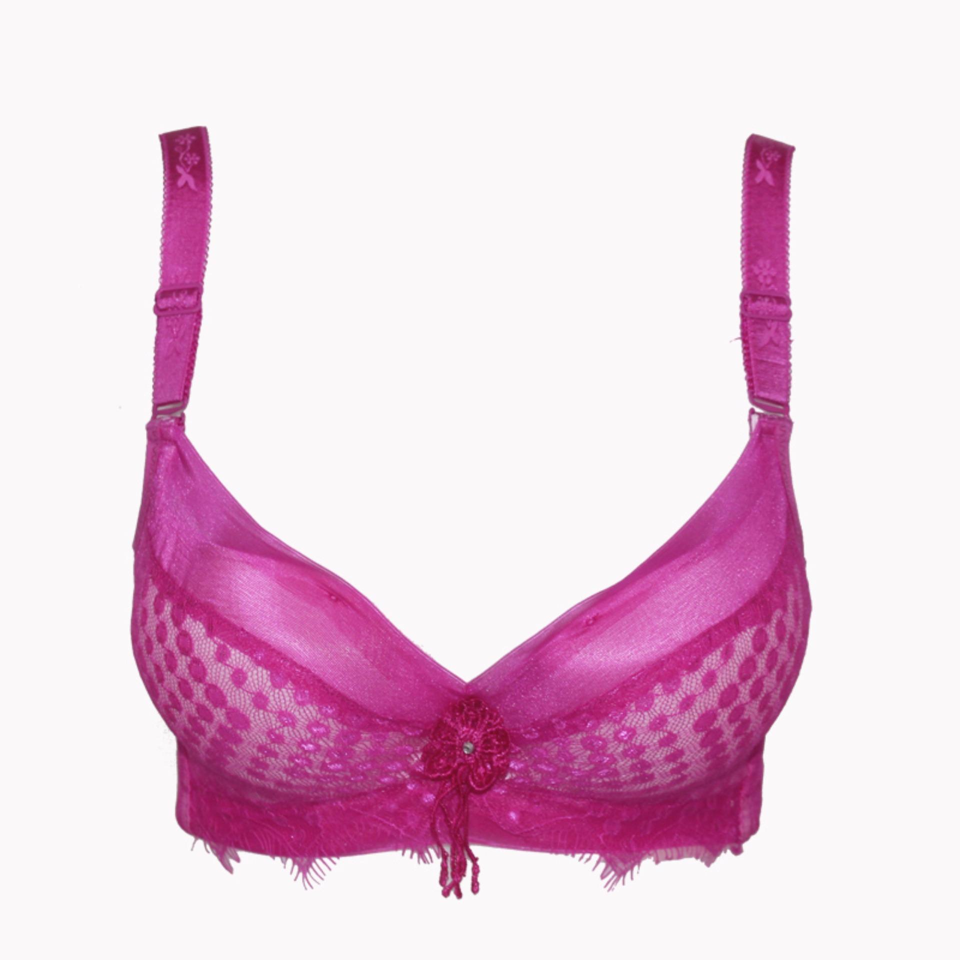 EELIC BRA-1402 PINK Bra Push Up Renda Rumbai