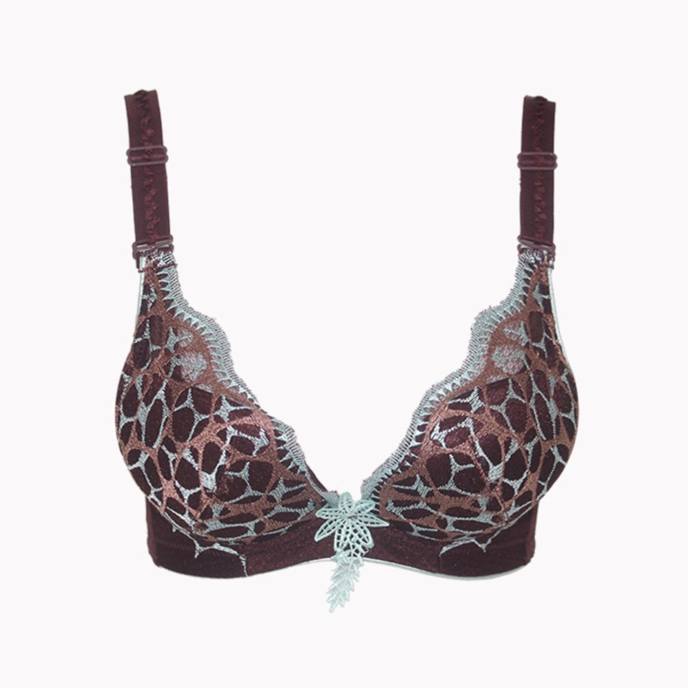 EELIC BRA-6158 COKLAT Bra Push Up Bola Pemijat Full Bordir