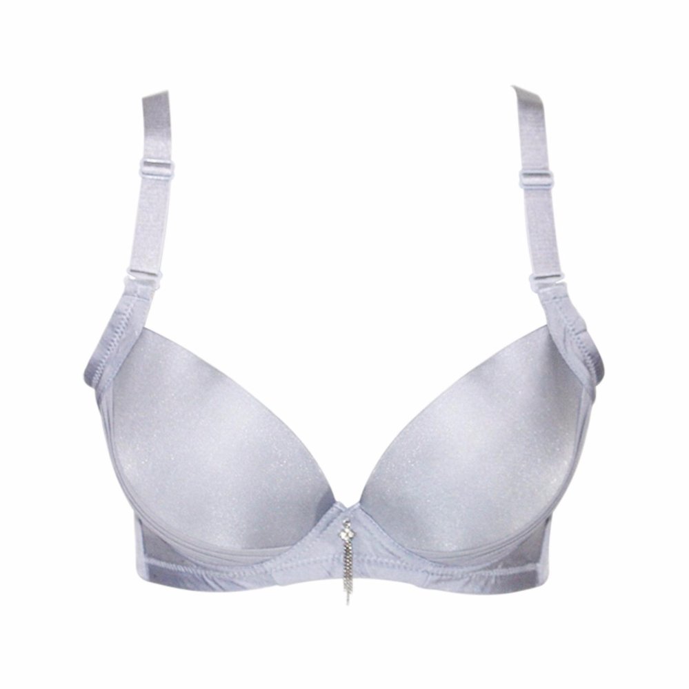 EELIC BRA-888 ABU-ABU Bra Polos Aksen Kain Lipat