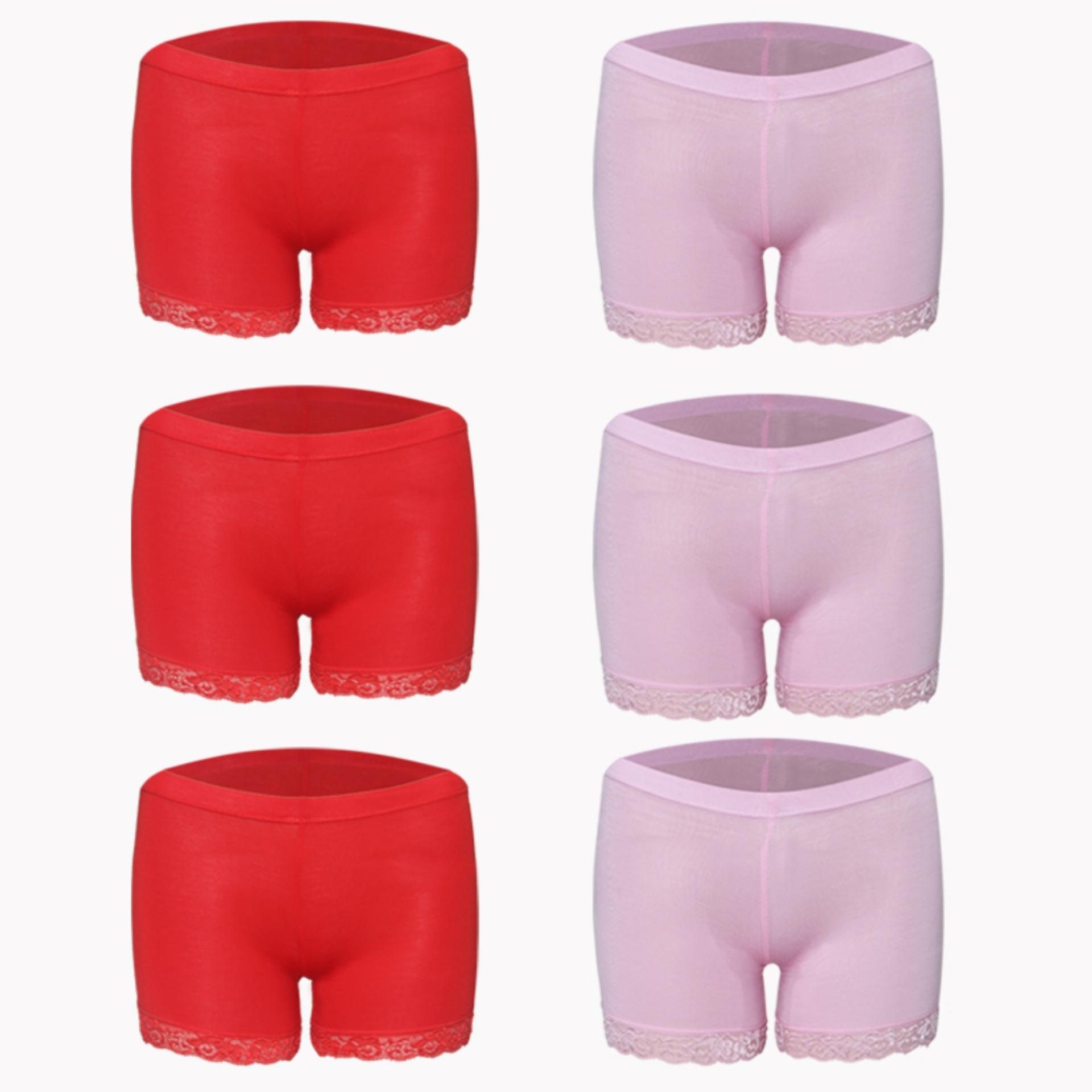 EELIC CDW-506 6PCS MERAH Dan PINK Celana Dalam Wanita Short