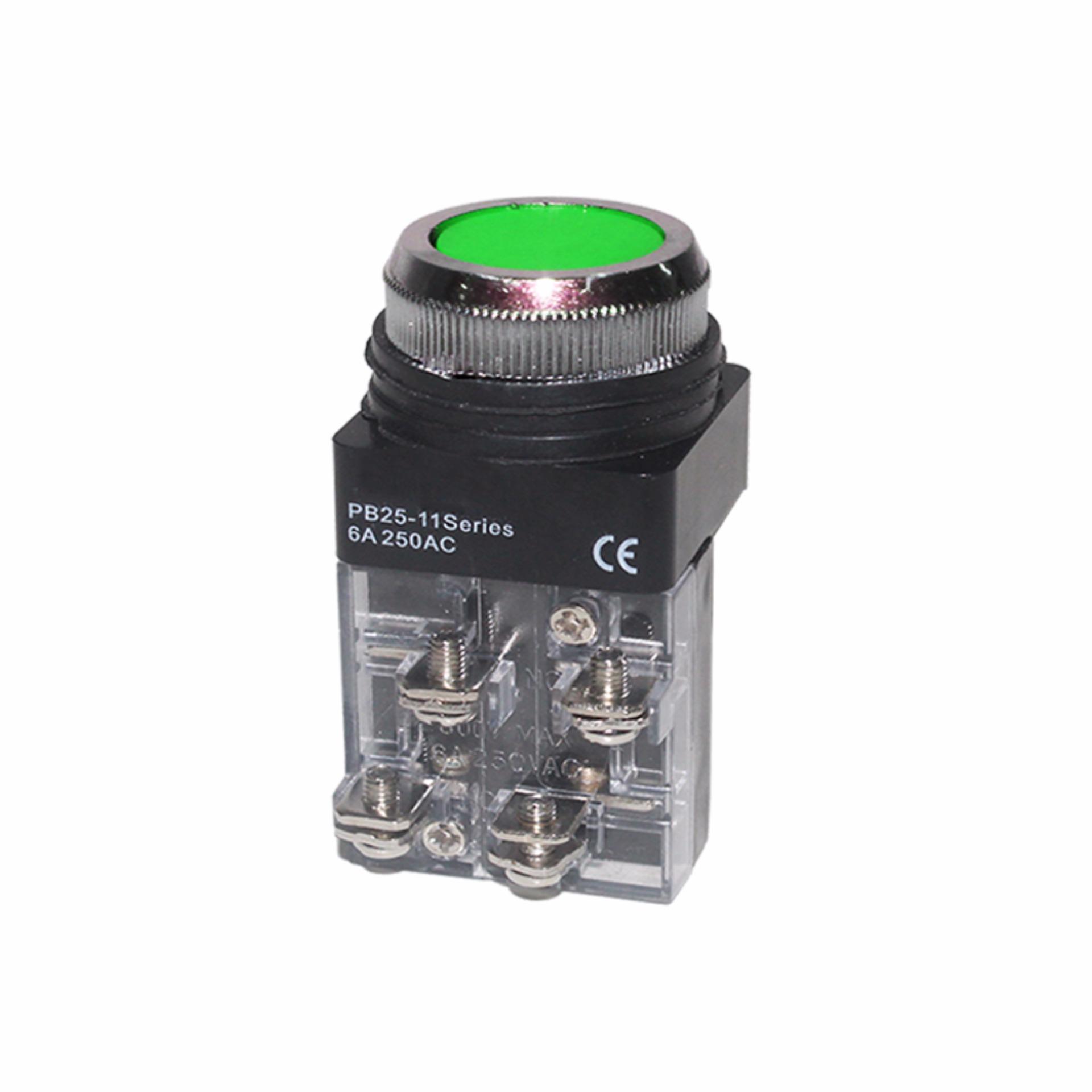 EELIC PBT-PB2511 HIJAU PUSHBUTTON 4 KAKI PB2511 6A~250V