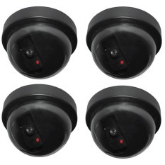 Eigia CCTV Dummy Lampu LED Kedip Fake Security Camera Anti Maling CCTV Palsu Replika Mirip Asli Kamera Keamanan Dalam Ruangan Bentuk Dome - 4 buah - Hitam