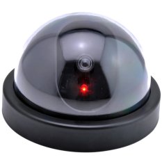 Eigia CCTV Dummy Lampu LED Kedip Fake Security Camera Anti Maling CCTV Palsu Replika Mirip Asli Kamera Keamanan Dalam Ruangan Bentuk Dome - Hitam