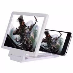 Eigia Stand Kaca Pembesar 3D untuk Smartphone Enerlage Screen Mobile Phone Hp Android Handphone Enerlarged 3 Dimensi Reduce Eye Fatigue Desain Trendi Nonton Video Film Material Kaca Acrylic Gambar Jelas Tajam Ringan Kecil Mudah Dibawa K031 - Putih
