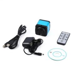 Elec 14 MP TV HDMI USB C-Mount Kamera Mikroskop Digital Kartu Tf Perekam Video DVR Biru Danau