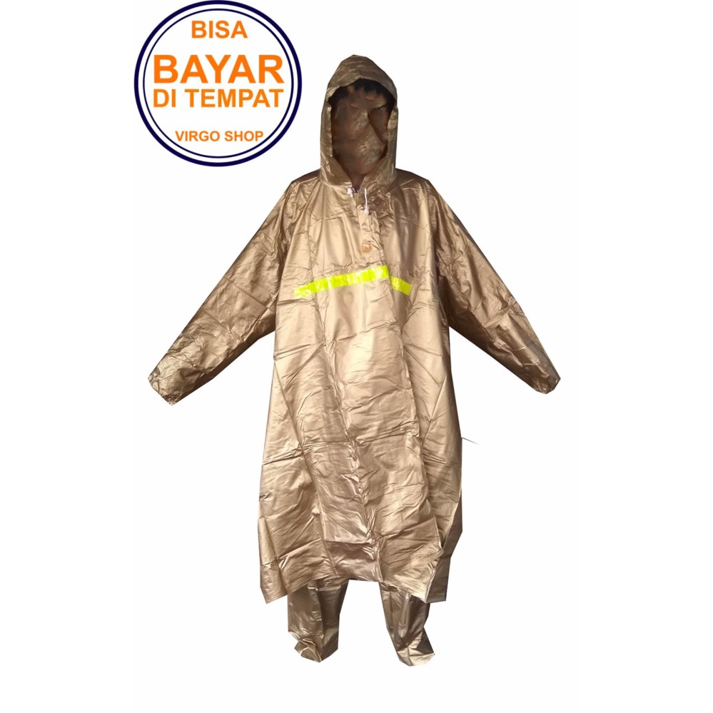 Elephant Jas Hujan Ponco Lengan + Celana Varia - Poncho Dewasa Varia - Coklat Keemasan
