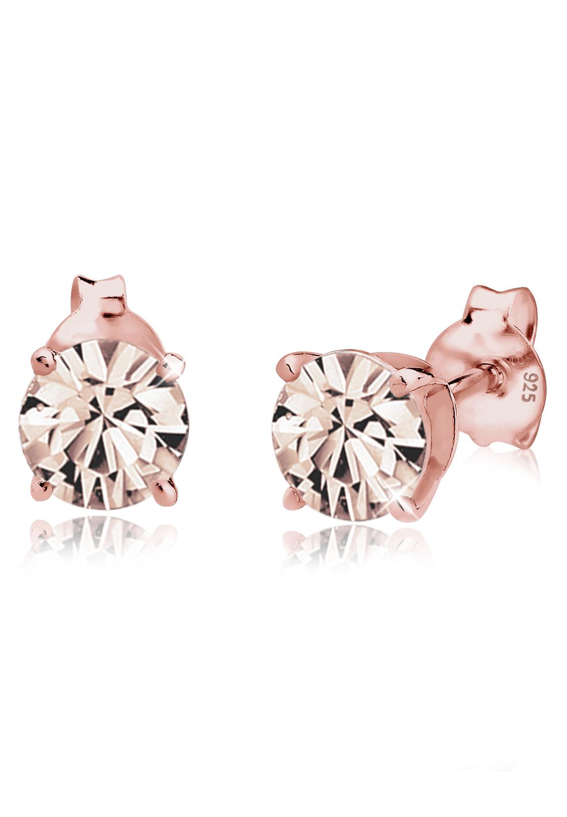 Elli Germany 925 Sterling Silver Anting Stud Basic Swarovski® Rose