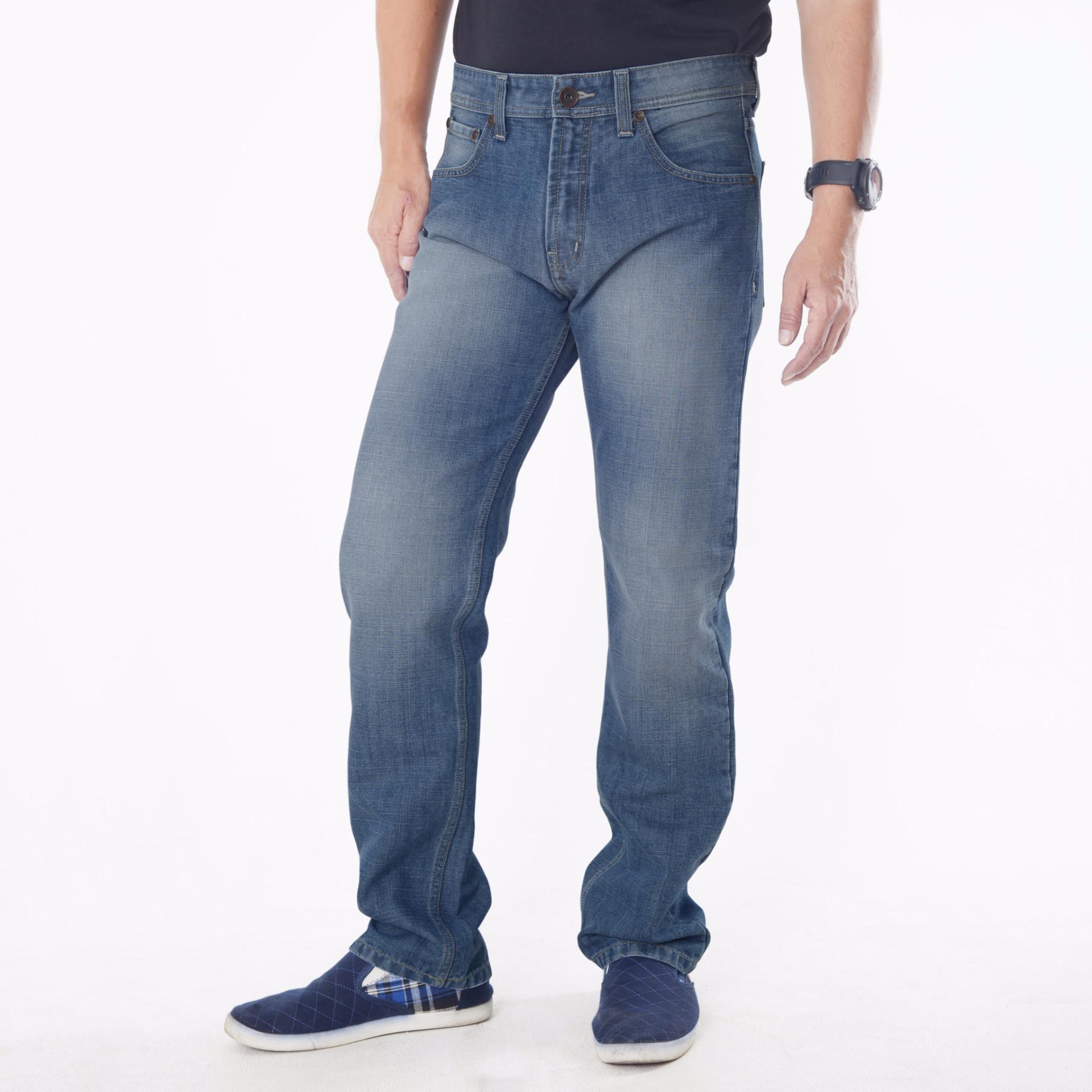 Emba Jeans Celana Panjang Pria BS 08A.1 Jordan Regular - Heavy Stone Medium