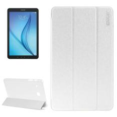 Enkay Tusuk Gigi Tekstur Tempat Tablet PU dengan Tiga Pegangan Lipat dan Bening Buram Belakang Plastik Shell untuk Samsung Galaxy Tab E 8.0/T377/ t375 (Putih) -Intl