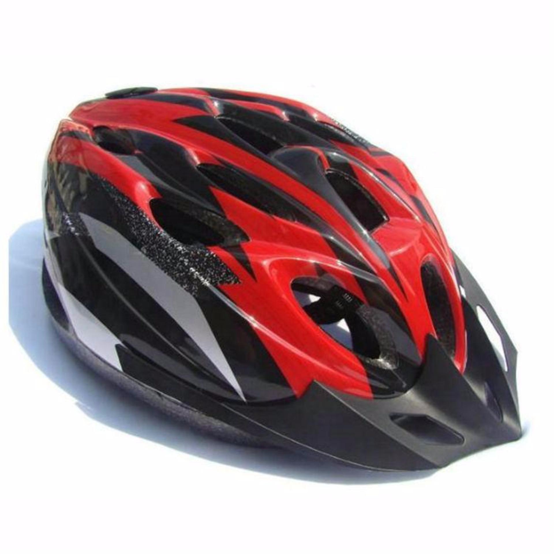 EPS Cycling Helmet EPS Foam PVC Shell - x31 - Merah-Hitam