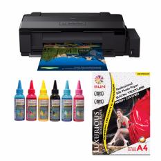 Epson Printer L1800 SUN Pigment PRO Ink 100ml BCMYLcLm Bonus SUN Professional Photo Paper A3