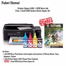 Epson Printer L360 Sun Revo Ink Bonus Photo Paper A4