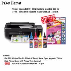 Epson Printer L380 SUN Sublime Max Ink (BCMY) Bonus SUN Sublime Max Paper A4