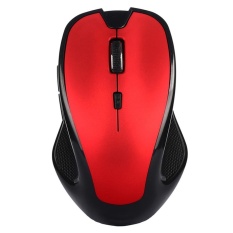 Ergonomis 2.4 GHz Nirkabel Mouse Gaming 800/1600/2400 Dpi Yang Dapat Disesuaikan (Merah)-Intl