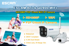 Escam Brick QD900 Wifi HD1080 IP P2P Kamera Awan ONVIF 3.6 Mm Rentang IR Lens 15 M ONVIF Compliant Kamera Tahan Air -Intl