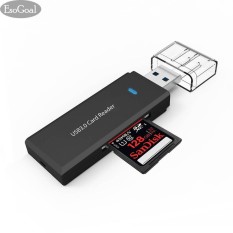 EsoGoal MICRO USB 3.0 SD Card Reader, Universal 3 Port Eksternal Multi Pembaca Kartu Memori Berkecepatan Tinggi dengan SDHC/T-Flash (TF) /MS DUO/M2 Port untuk PC Laptop Mac (Hitam)-Intl