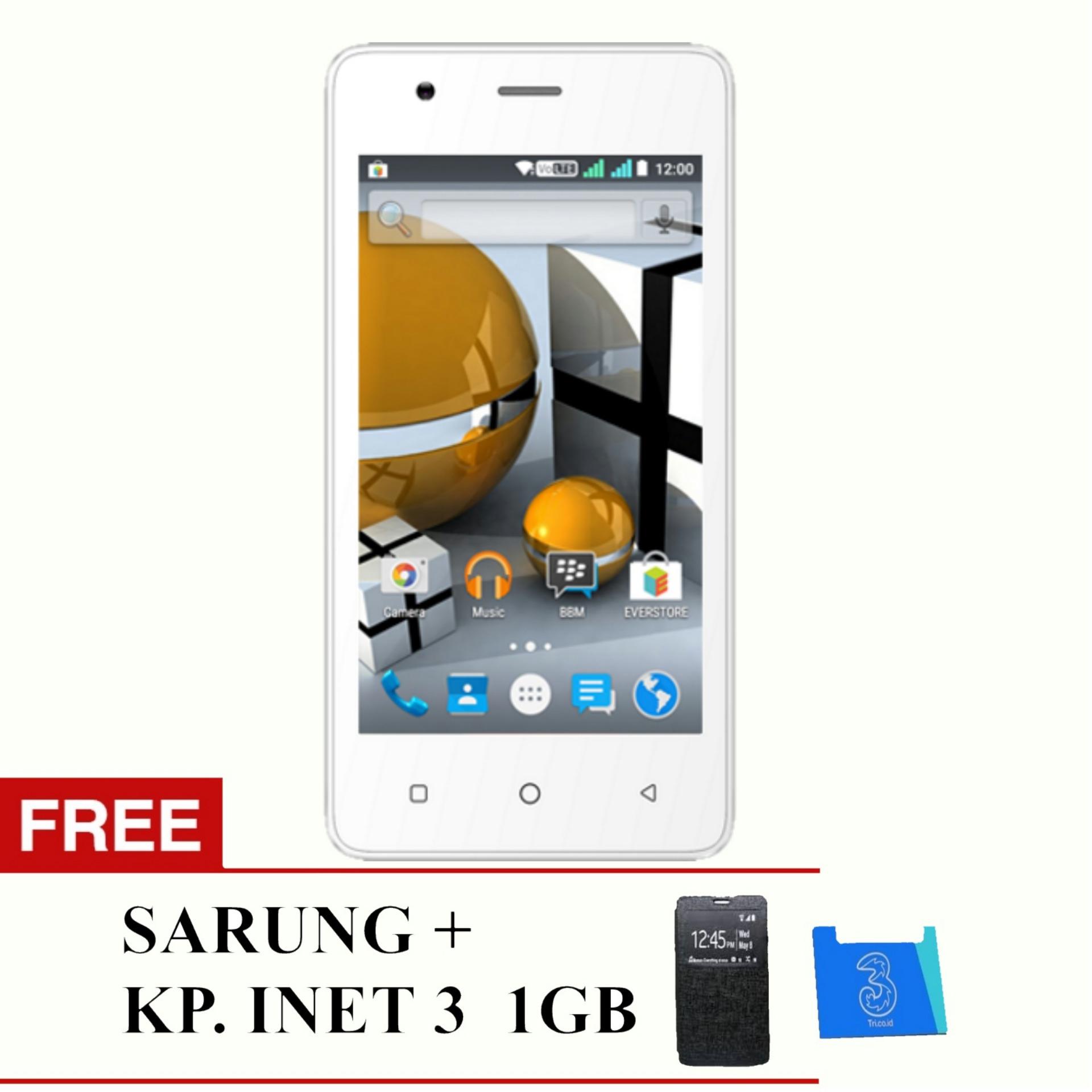 Evercoss Winner T M40 - koneksi 4G TERMURAH SE INDONESIA - RAM 1GB + Free Sarung & Starter Pack 3 1GB