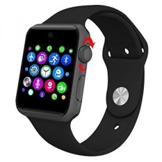 Evershop Bluetooth SmartWatch 2.5D ARC HD Layar Penopang SIM Kartu Wearable Perangkat Smartphone Kebugaran Tracker untuk IOS Android (HITAM) -Intl