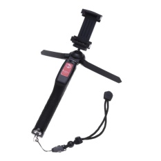 Extendable Bluetooth Remote Selfie Stick Phone Camera Tripod(Black)