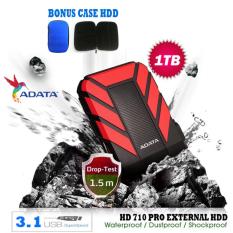 External Hdd 1Tb Usb 3.1 Adata HD710 Pro Bukan Yang Biasa / Antishock / Waterproof / Dustproof/ Ext HDD Adata 710 Pro / Hardisk External - Merah + Gratis Case Hdd
