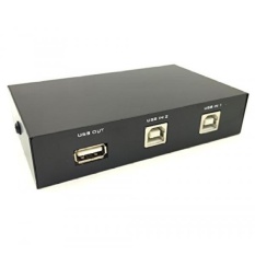 Exuun 2 Port USB 2.0 KVM Manual Berbagi Switch Box Hub Ax1 Wanita/Bx2 Wanita 2 In 1 Out Share Printer dengan Hingga Dua Komputer-Intl