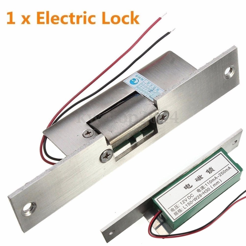 Gagal Aman Keamanan Tidak Ada Sempit Pintu Tipe Electric Strike Kunci Akses Kontrol DC12V-Intl