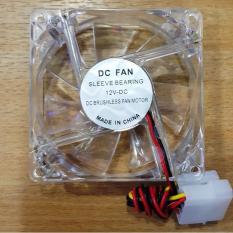 fan casing 8cm lampu biru transparant led biru