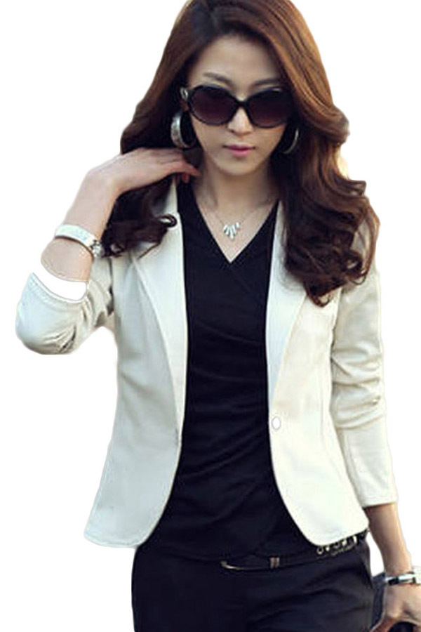 Fancyqube Baru Yang Menggenjot Elegan Trendi Wanita Kelepak Blazernya Didorong Setelan Bang Bang Pendek Panjang Baju Lengan Jaket Wanita Jaket Rak Putih