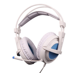 Fang Fang New SADES A6 7.1 Surround Sound USB Gaming Headphones Professional Over-Ear Game Headset Vibration Wired Microphone for Computer Game(White)