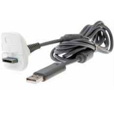 Fang Fang Bermain dan Mengisi Pengisian Kabel Perlengkapan USB untuk Microsoft Xbox 360 Controller (Abu-Abu)