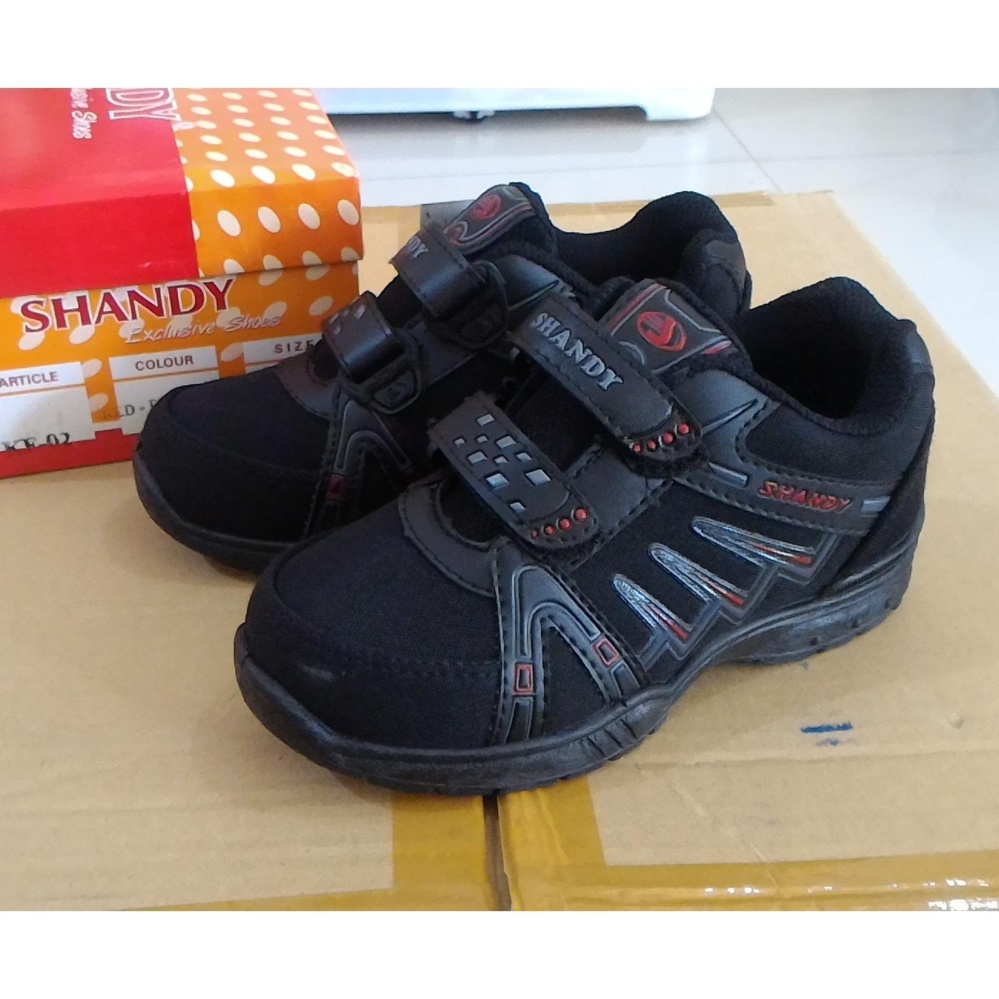Fanie Shoes - Shandy KF02 sepatu sekolah anak laki hitam murah