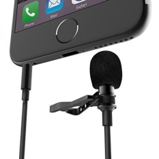FanRos Disempurnakan Lavalier Kondensor Mic Lapel Klip Rekaman Mikrofon dengan Clear Loud Dialog Hambatan Angin untuk IPhone IPad IPod GoPro Samsung HTC Android dan Windows Smartphone (Hitam) -Intl