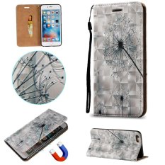 Fashion 3D Pelindung Berdiri Dompet Dompet Kartu Kredit Pemegang Magnetic Flip Folio TPU Soft Bumper PU Leather Ultra Slim Fit Case Cover untuk Apple IPhone 6 Plus/6 S Plus-Intl